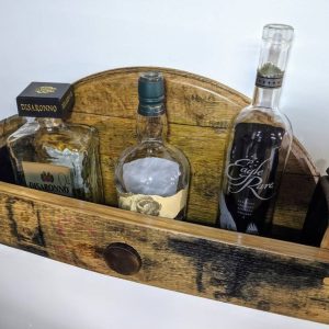 Bourbon Barrel Top Bottle Display Shelf