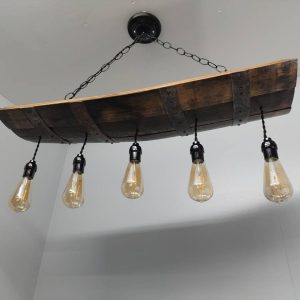 Bourbon Barrel Stave Chandelier (5 Pendant Light)