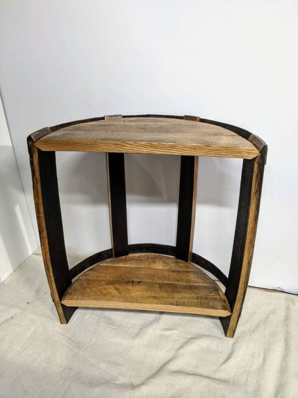 Bourbon Barrel Top End Table (½ Round) - Engraved Logo - Image 10