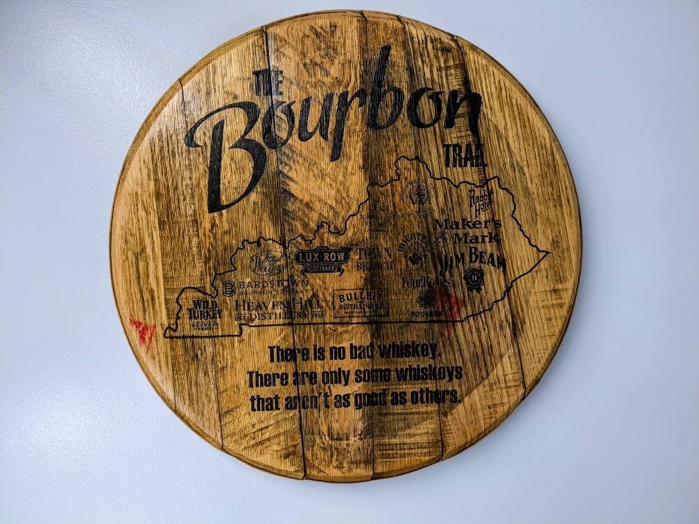Bourbon Barrel Top Wall Art - Engraved Logo - Image 13