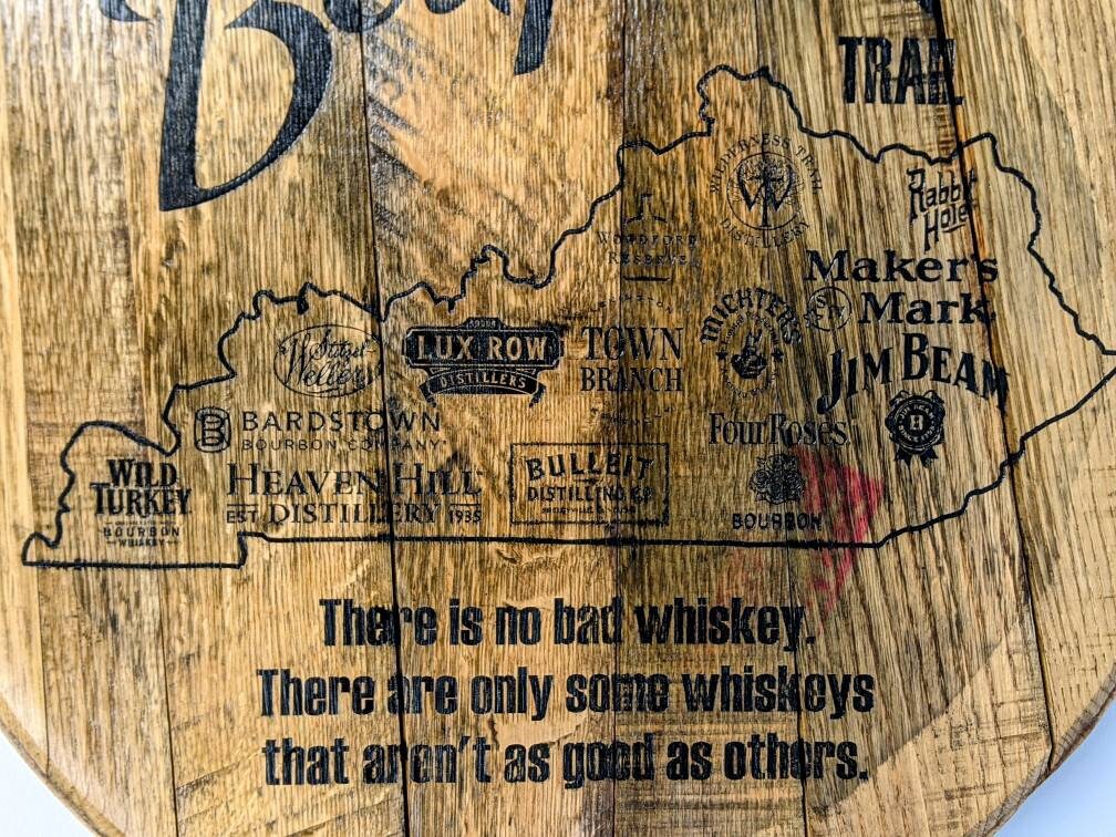 Bourbon Barrel Top Wall Art - Engraved Logo - Image 14