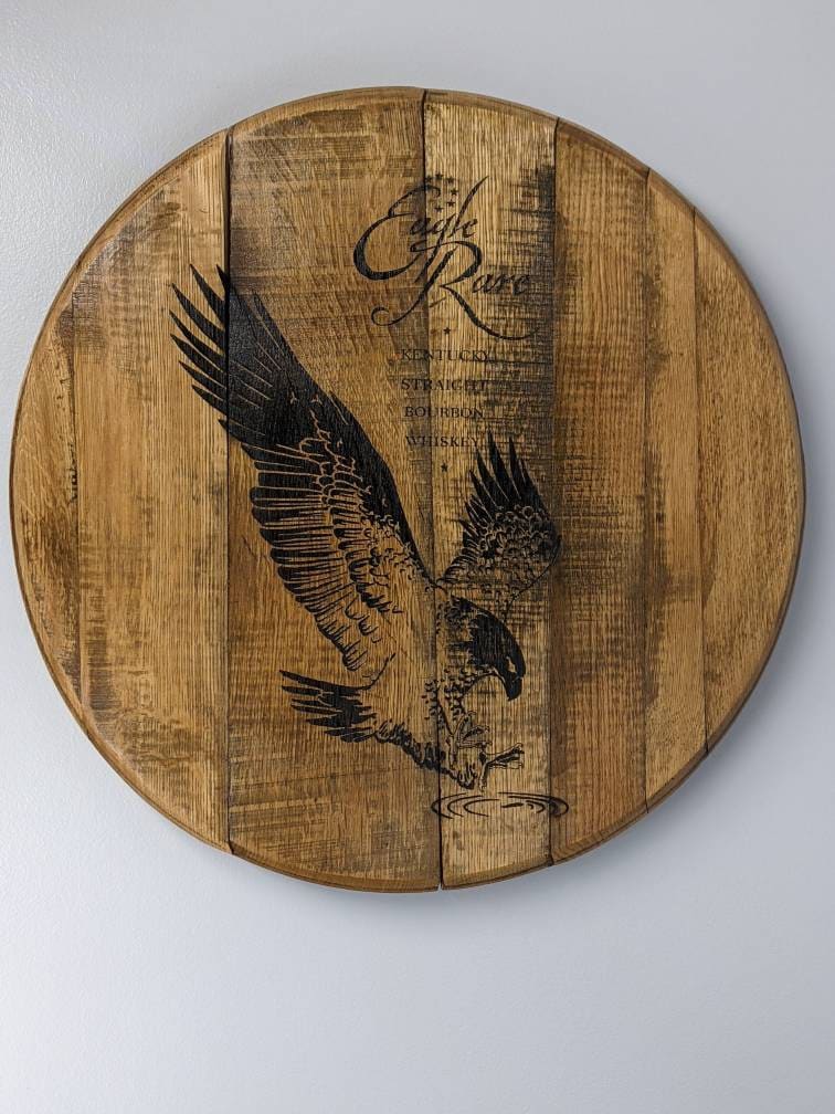 Bourbon Barrel Top Lazy Susan - Engraved Logo - Image 35