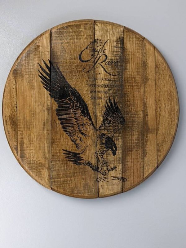 Bourbon Barrel Top Lazy Susan (Metal Band) - Engraved Logo - Image 5