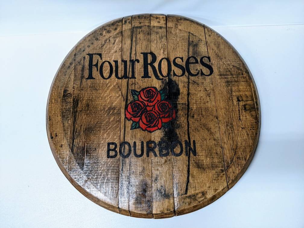 Bourbon Barrel Top Lazy Susan (Metal Band) - Engraved Logo - Image 6