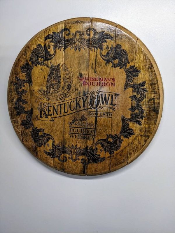 Bourbon Barrel Top Wall Art - Engraved Logo - Image 10