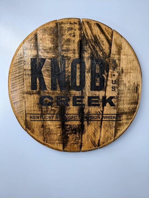Bourbon Barrel Top Lazy Susan (Metal Band) - Engraved Logo - Image 7