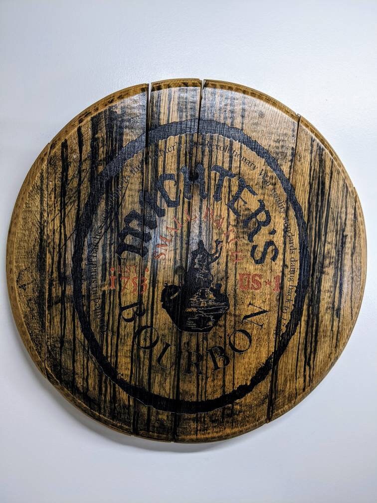 Bourbon Barrel Top Wall Art - Engraved Logo - Image 21