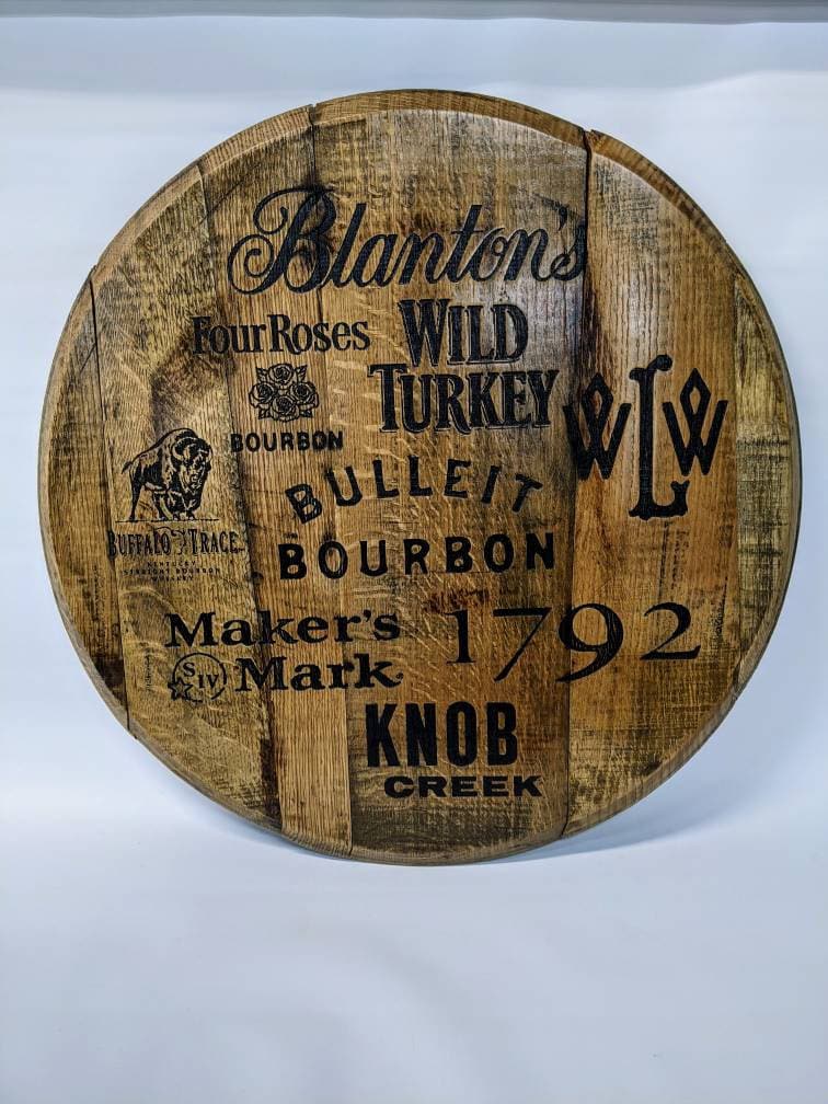 Bourbon Barrel Top Lazy Susan - Engraved Logo - Image 40