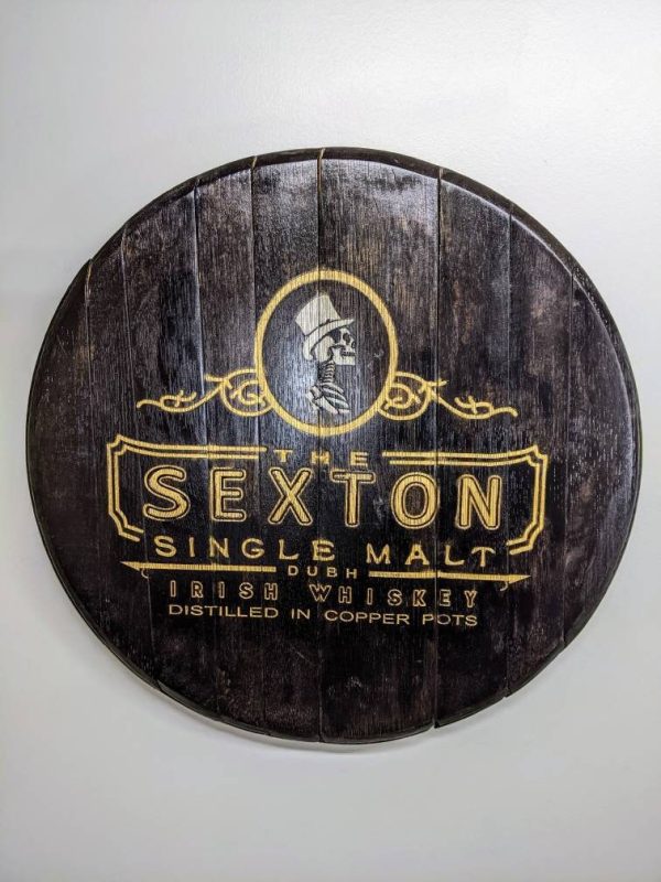 Bourbon Barrel Top Lazy Susan - Engraved Logo - Image 4