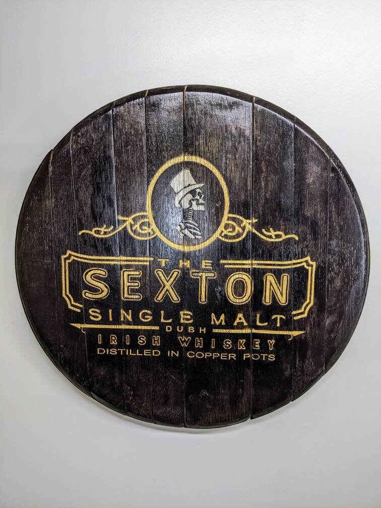 Bourbon Barrel Top Lazy Susan - Engraved Logo - Image 4