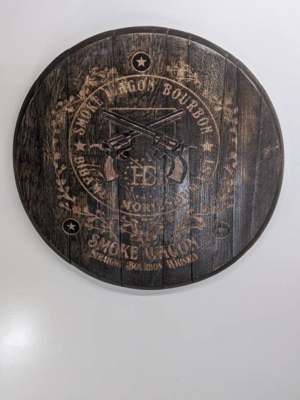 Bourbon Barrel Top Lazy Susan - Engraved Logo - Image 34