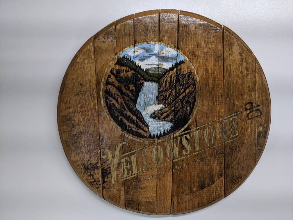 Bourbon Barrel Top Wall Art - Engraved Logo