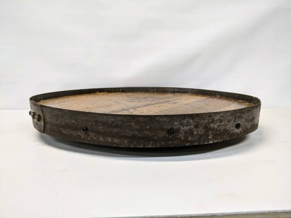 Bourbon Barrel Top Lazy Susan (Metal Band) - Engraved Logo - Image 4