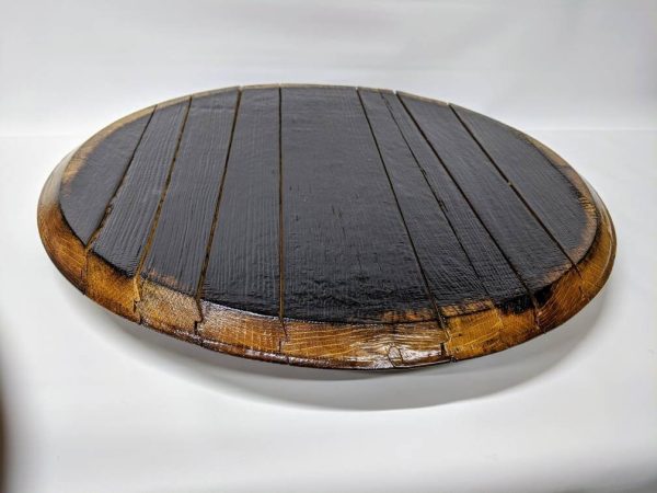 Bourbon Barrel Top Lazy Susan - Burn Side Up