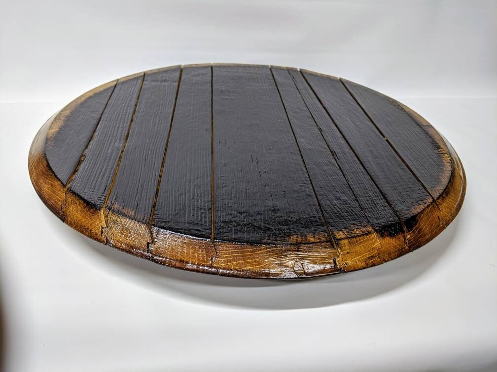 Bourbon Barrel Top Lazy Susan - Burn Side Up