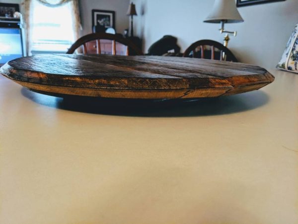 Bourbon Barrel Top Lazy Susan - Engraved Logo - Image 5