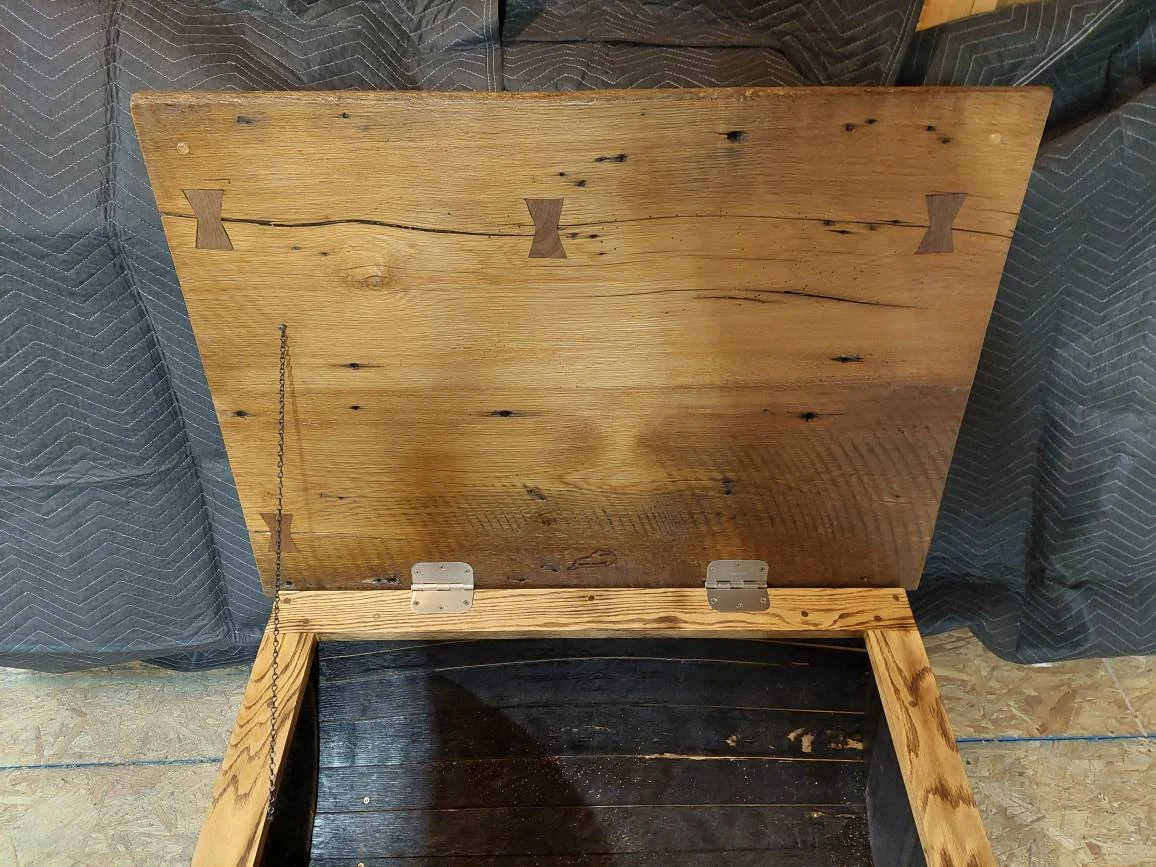 Bourbon Barrel Coffee Table - Barnwood Top - Image 6