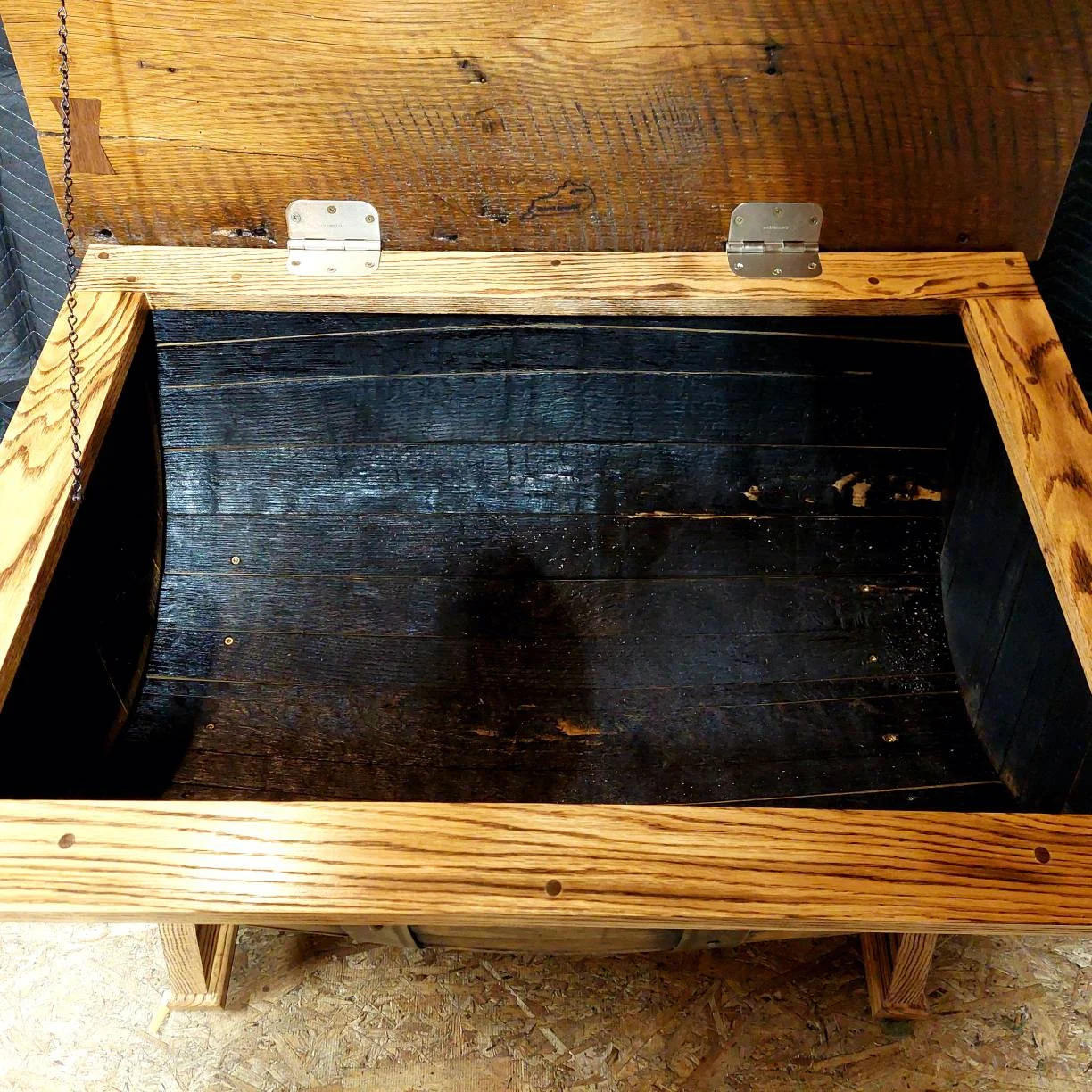 Bourbon Barrel Coffee Table - Barnwood Top - Image 7