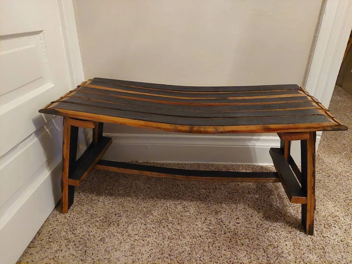 Bourbon Barrel Stave Bench (Long)