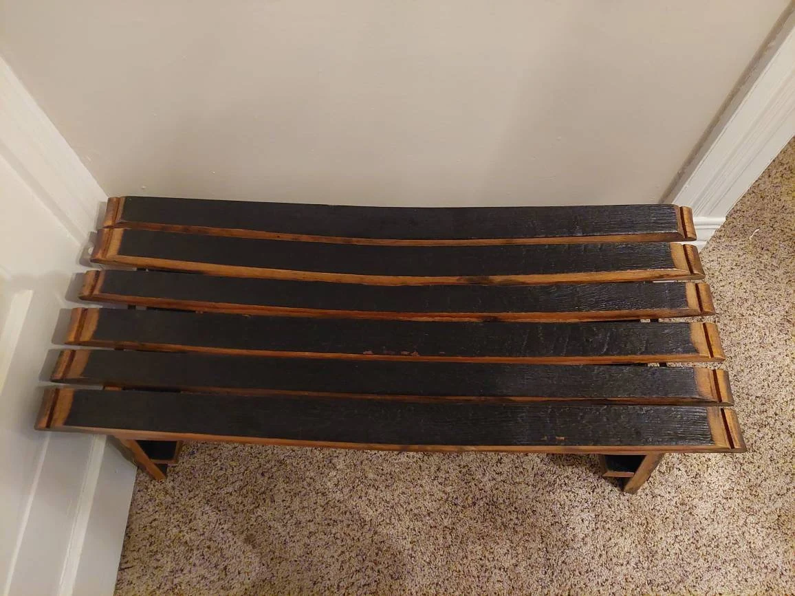 Bourbon Barrel Stave Bench (Long) - Image 2