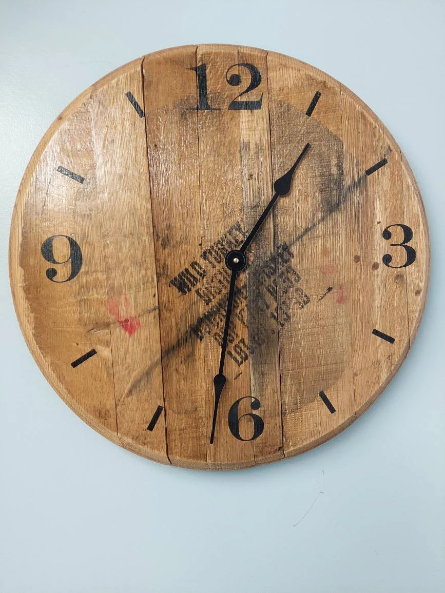 Bourbon Barrel Top Clock (Distillery Stamped) Engraved Gambill