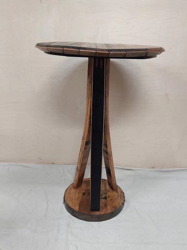 Bourbon Barrel Top Pedastal Table - Engraved Logo - Image 7